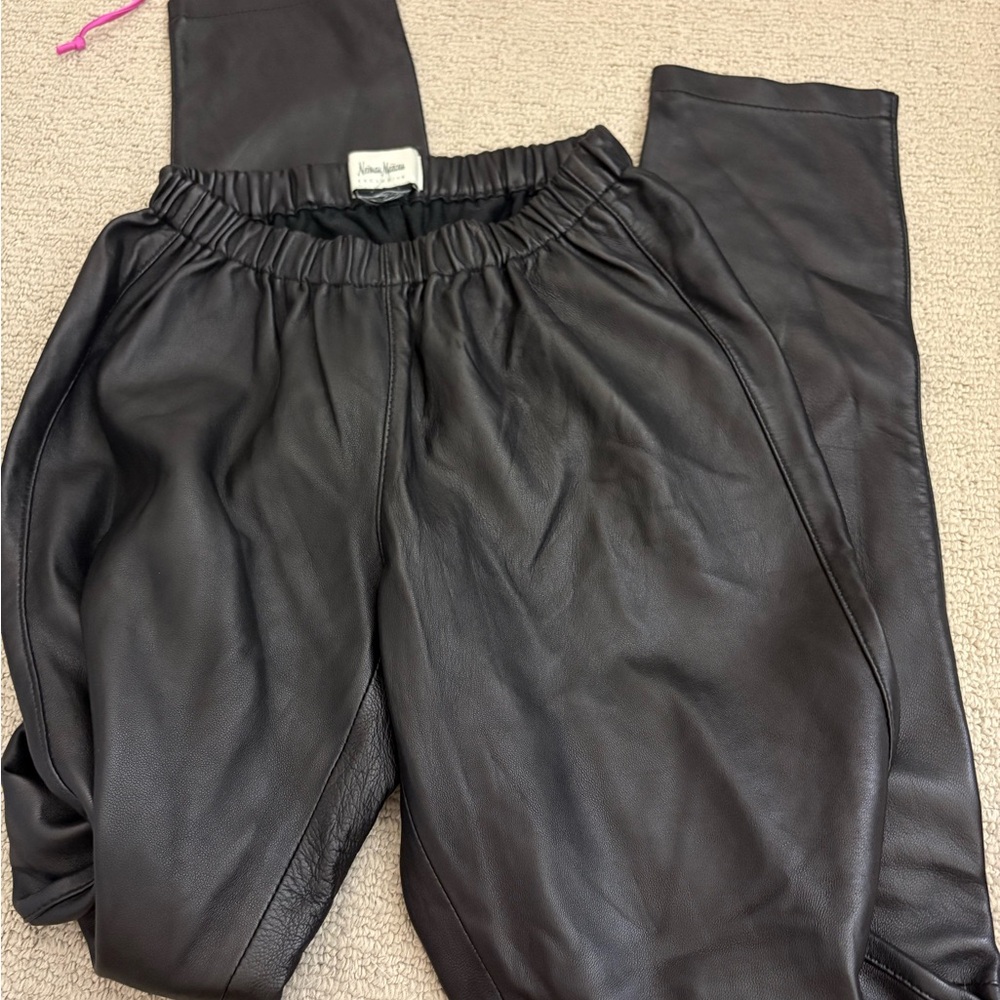 Neiman Marcus Black Leather Pants
